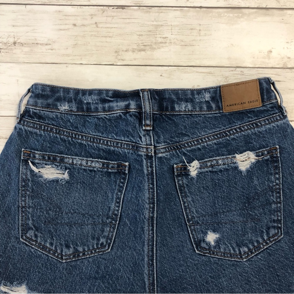 AMERICAN EAGLE Women’s Blue Ripped Short Size 4 - Picture 6 of 8